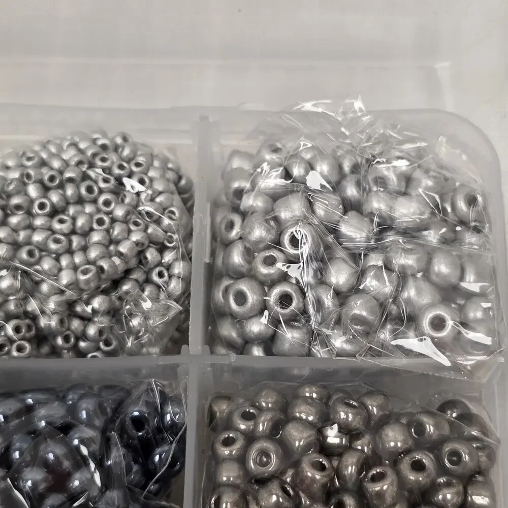 Mixed Jewelry Making Bead Assortment in Organizer Case Glass Plastic Metallic